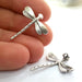 4 Dragonfly Charms Antique Silver Plated Brass (22x20 mm)  G13679