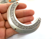 Silver Tribal Pendant Antique Silver Plated Metal  Connector , Pendants 80x20 mm   G14379