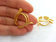 Adjustable  Ring Findings , Gold Plated Brass  G15423