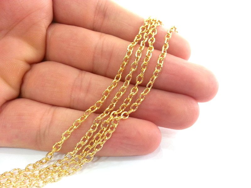 10 mt Gold Chain Gold Plated Metal Chain   (4x3 mm) G2439