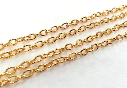 Gold Chain Gold Plated Metal Chain 1 Meter - 3.3 Feet  (4x3 mm) G2439