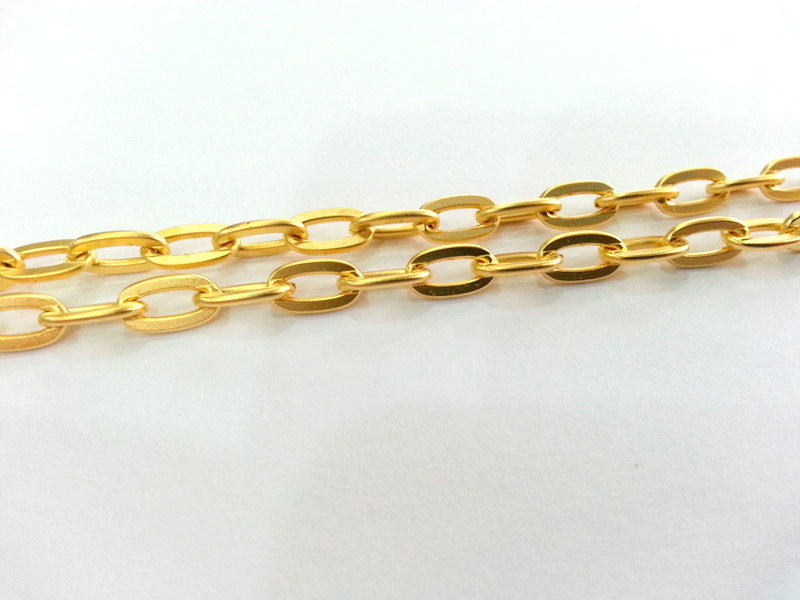 1 Meter - 3.3 Feet  (9x5 mm)   Gold Plated  Chain G2447