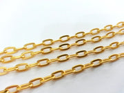 1 Meter - 3.3 Feet  (9x5 mm)   Gold Plated  Chain G2447