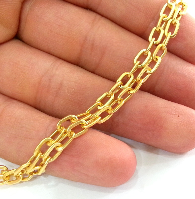 Gold Plated Chain  1 Meter - 3.3 Feet  (7x4 mm)  G9533