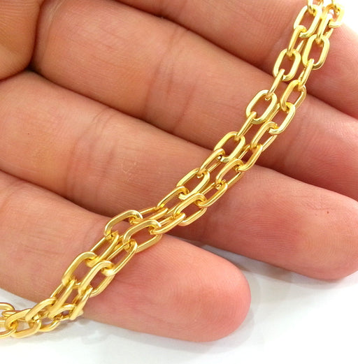 Gold Plated Chain  1 Meter - 3.3 Feet  (7x4 mm)  G9533