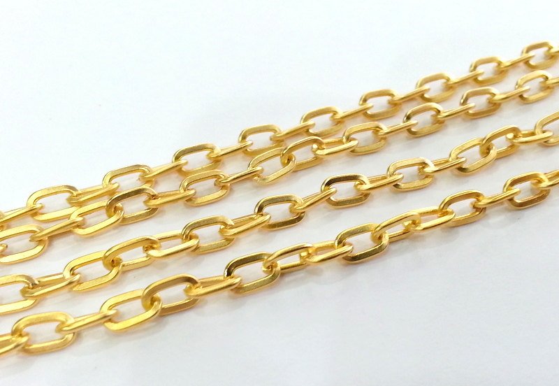 Gold Plated Chain  1 Meter - 3.3 Feet  (7x4 mm)  G9533