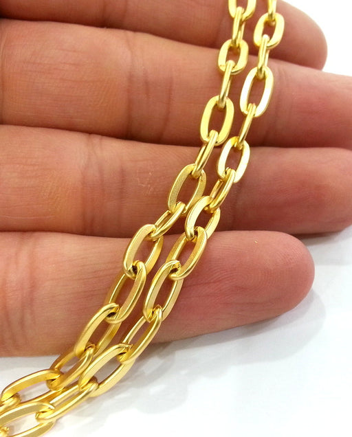 1 Meter - 3.3 Feet  (9x5 mm)   Gold Plated  Chain G2447