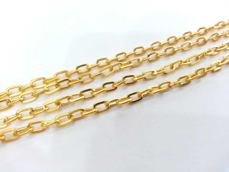 Gold Plated Chain  1 Meter - 3.3 Feet  (7x4 mm)  G9533