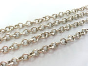 Silver Chain Antique Silver Plated Rolo Chain 1 Meter - 3.3 Feet  (4,8 mm)   G9963