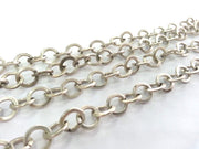 Silver Rolo Chain Antique Silver Plated Rolo Chain 1 Meter - 3.3 Feet  (9 mm)  G17444