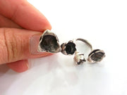 Silver Plated Brass Adjustable Ring Base Blank (8 and 10 mm Blank)  G3548