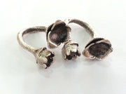 Silver Plated Brass Adjustable Ring Base Blank (8 and 10 mm Blank)  G3548