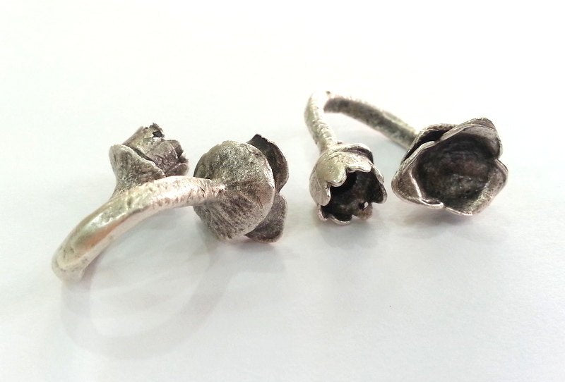 Silver Plated Brass Adjustable Ring Base Blank (8 and 10 mm Blank)  G3548