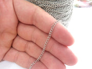333ft Silver Chain Silver Color curb chain 2x3 mm - unsoldered , 333 feet - 100 meters  G2474