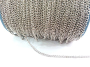 33 feet - 10 meters  of Silver Color curb chain 2x3 mm - unsoldered , G2474