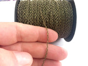 33ft Antique brass Chain round cable chain 2x3 mm - unsoldered ,33 feet - 10 meters   G2478
