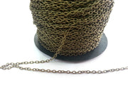 33ft Antique brass Chain round cable chain 2x3 mm - unsoldered ,33 feet - 10 meters   G2478
