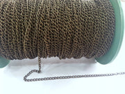 33 feet - 10 meters Antique   plated curb chain 2x3 mm - unsoldered , G2479