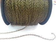 33ft Antique Brass Chain round cable chain 3x4 mm - unsoldered 33 feet - 10 meters  , G2481