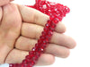 70 Pcs (8x6 mm) Red Rondelle Faceted Glass Beads , 1 strand approx.  45 cm  ( approx. 17,5 inch) G2541