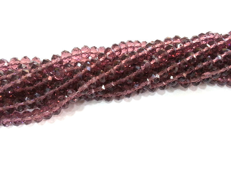 70 Pcs (8x6 mm)  Dark Salmon Rondelle Faceted Glass Beads , 1 strand approx.  45 cm  ( approx. 17,5 inch) G2535