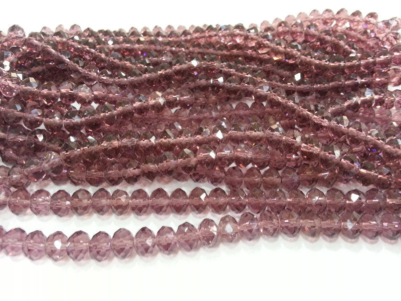70 Pcs (8x6 mm)  Dark Salmon Rondelle Faceted Glass Beads , 1 strand approx.  45 cm  ( approx. 17,5 inch) G2535