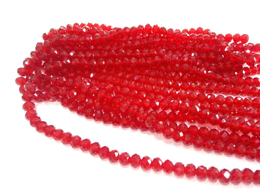 70 Pcs (8x6 mm) Red Rondelle Faceted Glass Beads , 1 strand approx.  45 cm  ( approx. 17,5 inch) G2541