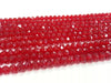 70 Pcs (8x6 mm) Red Rondelle Faceted Glass Beads , 1 strand approx.  45 cm  ( approx. 17,5 inch) G2541