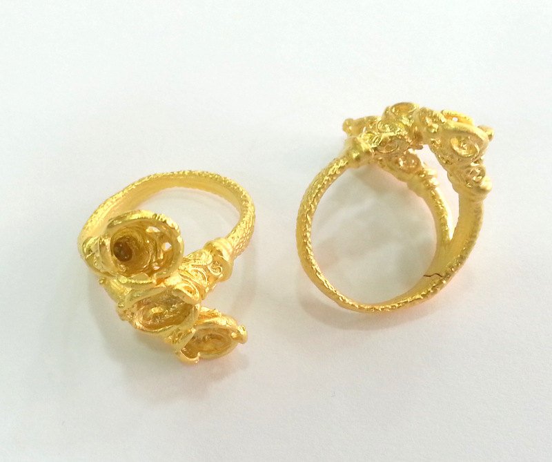 Ring Base Blank (6mm Blank) , Gold  Plated Brass  G14361