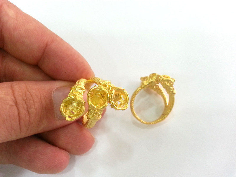 Ring Base Blank (6mm Blank) , Gold  Plated Brass  G14361