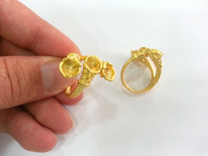 Ring Base Blank (6mm Blank) , Gold  Plated Brass  G14361