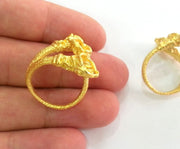 Ring Base Blank (6mm Blank) , Gold  Plated Brass  G14361
