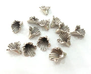 20 Silver Cones Antique Silver Plated Brass  , Findings 2 Pcs (16x12 mm) G9460