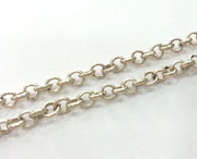 Silver Rolo Chain 1 Meter - 3.3 Feet  (4,8 mm) Antique Silver Plated Rolo Chain G9963