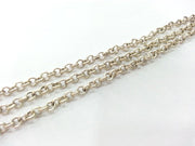 Silver Rolo Chain 1 Meter - 3.3 Feet  (4,8 mm) Antique Silver Plated Rolo Chain G9963
