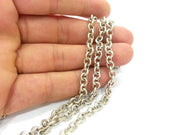 Silver Rolo Chain 1 Meter - 3.3 Feet  (4,8 mm) Antique Silver Plated Rolo Chain G9963