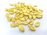 10 Pcs (10x6 mm) Leaf Charms , Gold Plated Metal G2702