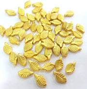10 Pcs (10x6 mm) Leaf Charms , Gold Plated Metal G2702