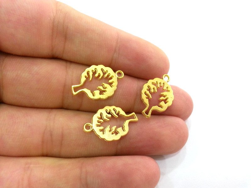 8 Tree Charms Gold Plated Charms (20x15 mm) G2707