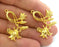 2 Gold Leaf Charms , Gold Plated Metal 2 Pcs (35x33 mm)  G2710