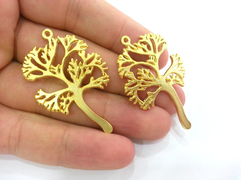 Gold Plated Tree Charms , 50x30 mm  G2716