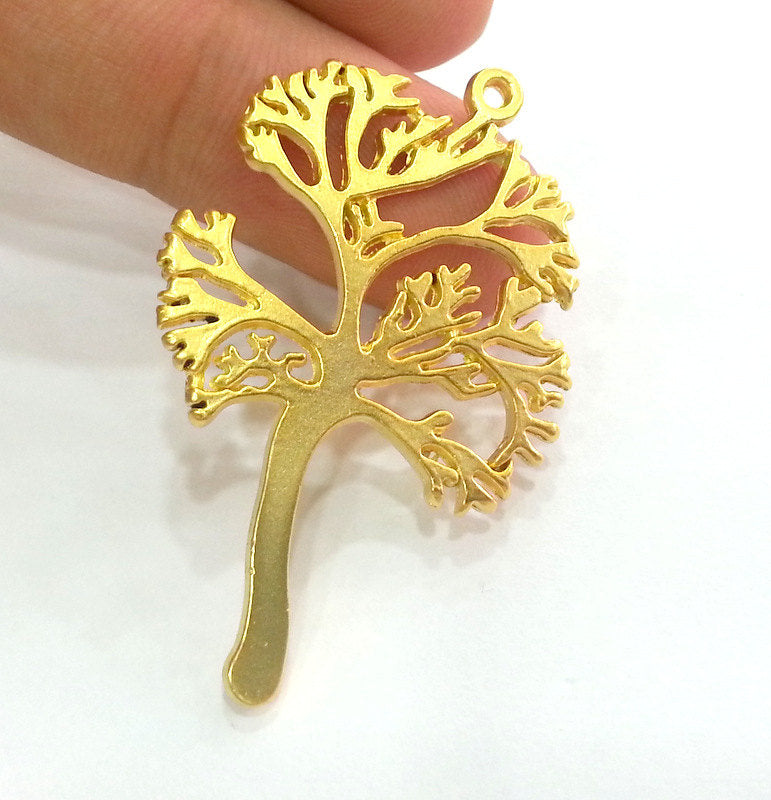 Gold Plated Tree Charms , 50x30 mm  G2716