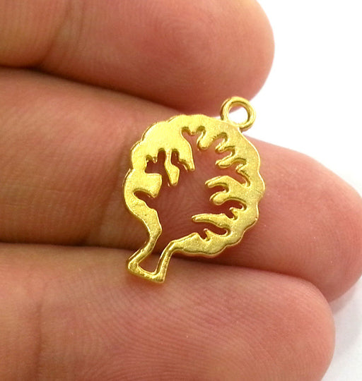 8 Tree Charms Gold Plated Charms (20x15 mm) G2707