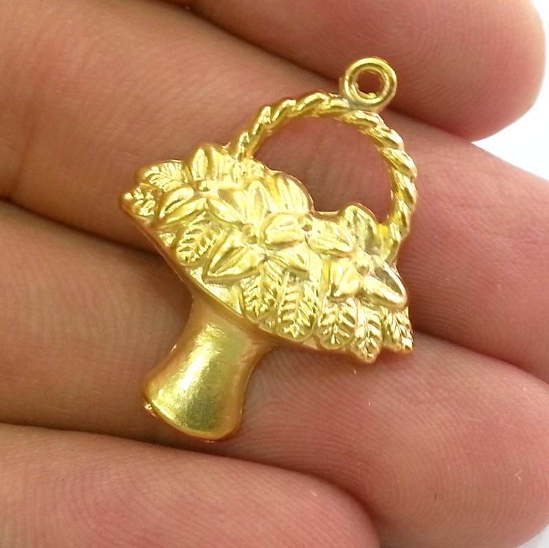 2 Flower Charms Gold Plated Charms  (30x24 mm)  G2709