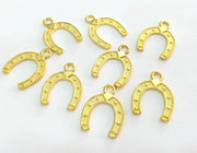 4 Horseshoe Charms Gold Plated Charms (24x18 mm)   G2726