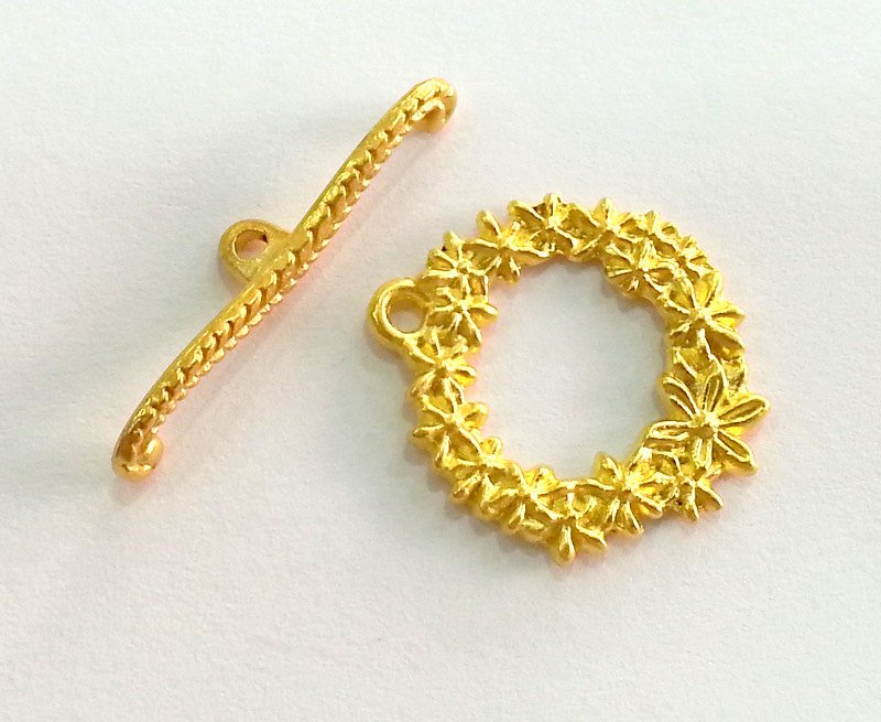 Gold Toggle Clasp Findings Gold Plated  Findings , 2 sets (24x22 and 29x2 mm)   G2752
