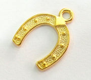 4 Horseshoe Charms Gold Plated Charms (24x18 mm)   G2726