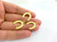 4 Horseshoe Charms Gold Plated Charms (24x18 mm)   G2726