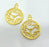 2 Clock Charms Gold Plated Charms  (40x30 mm)  G2741
