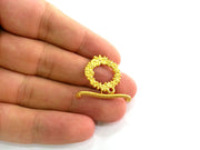 Gold Toggle Clasp Findings Gold Plated  Findings , 2 sets (24x22 and 29x2 mm)   G2752